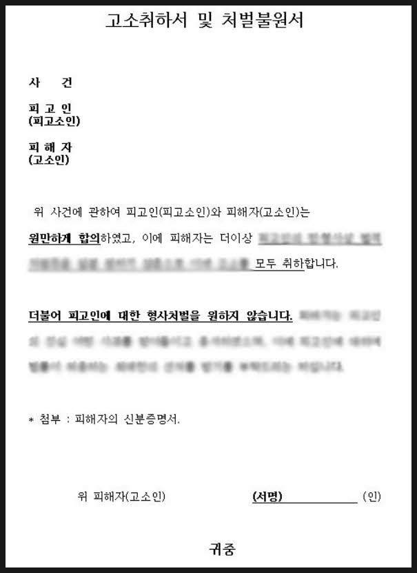 형사] 형사 합의금 먼저 주고 합의금 이체 내역으로 형사 고소취하 안됩니다