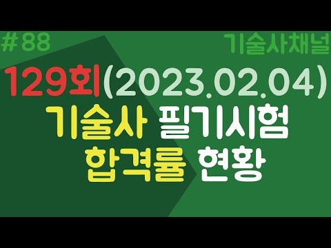 2023년 기술사 필기시험(129회) 전체 종목별 필기시험 합격률 현황(2023년 2월 4일 시험결과)