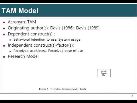 TAM01_01.Technology Acceptance Model 개론(1/2)