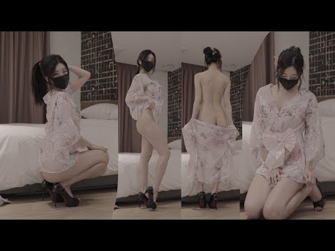 (4K) 원피스에서 기모노 한장만 걸치기