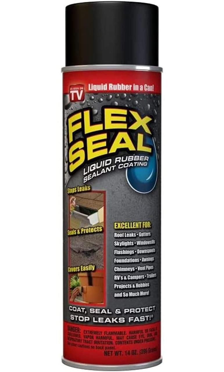 Amazon.Com: Flex Seal, 14 Oz, Black, Stop Leaks Instantly, Waterproof  Rubber Spray On Sealant Coating, Perfect For Gutters, Wood, Rv, Campers,  Roof Repair, Skylights, Windows, And More : Tools & Home Improvement