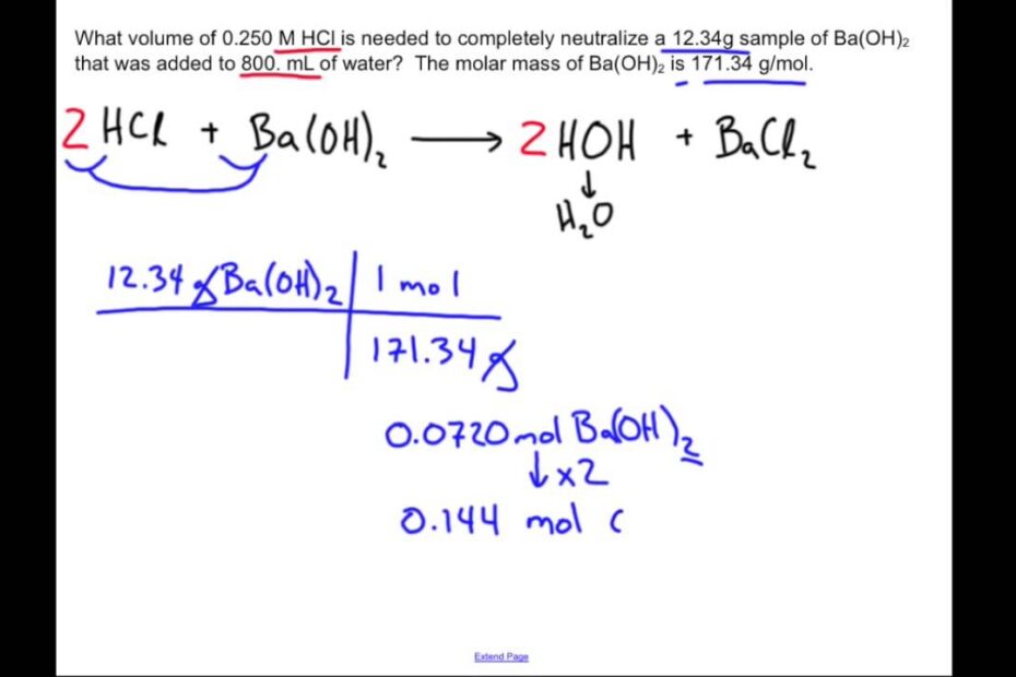 Neutralization Reaction: Chemistry Sample Problem - Youtube