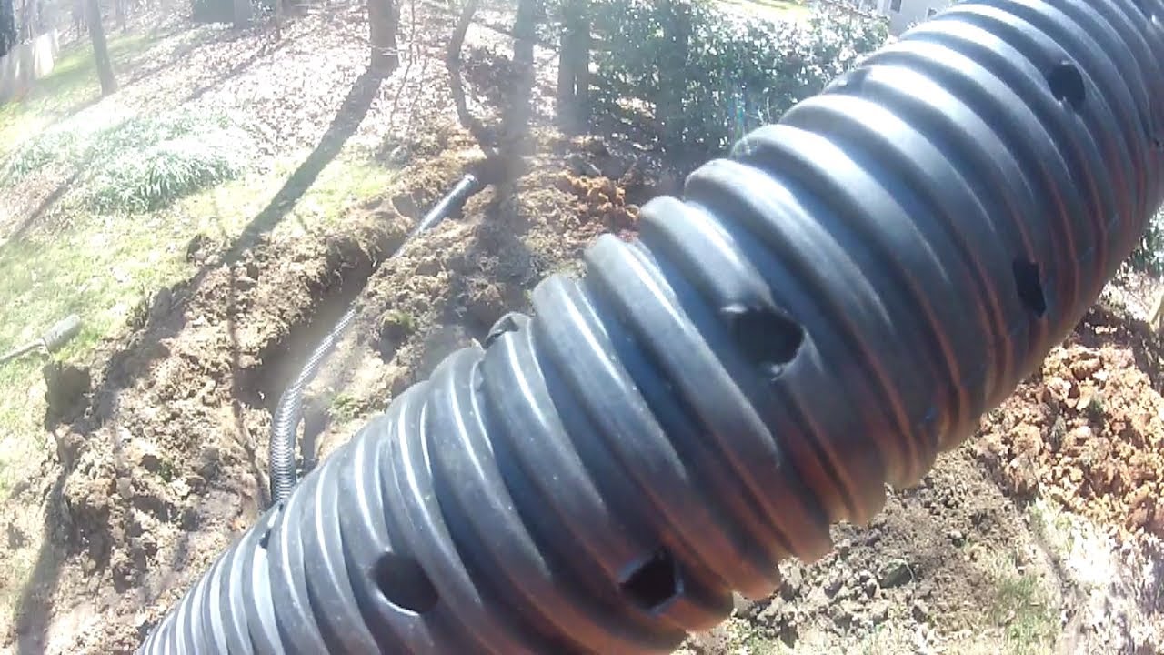 French Drain, Perforated Pipe Holes Point Down - Youtube