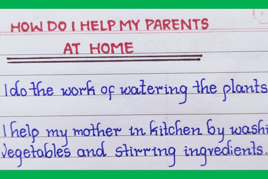 How Do You Help Your Parents | At Home | How Do You Help Your Mother | In  English - Youtube