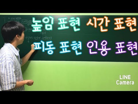 고1 국어 비상(박안수) (18강) 국어의 문법 요소(높임표현, 시간표현, 인용표현, 피동표현) #1