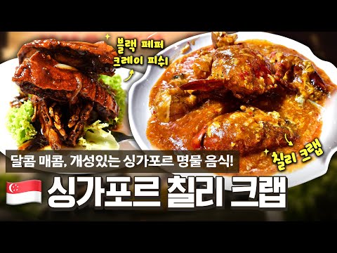 식욕을 자극하는 싱가포르 명물 음식 칠리 크랩!🦀 현지인들이 가는 칠리 크랩 맛집과 호커센터 맛집에 다녀왔습니다!