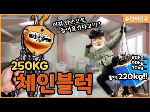 주먹만한 250kg 체인블럭의 엄청난 위력!!!!! #체인블럭 #체인블럭0.25ton #diy용 체인블럭